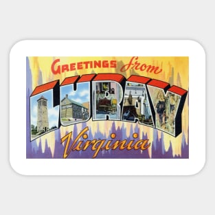 Greetings from Luray Virginia - Vintage Large Letter Postcard Sticker